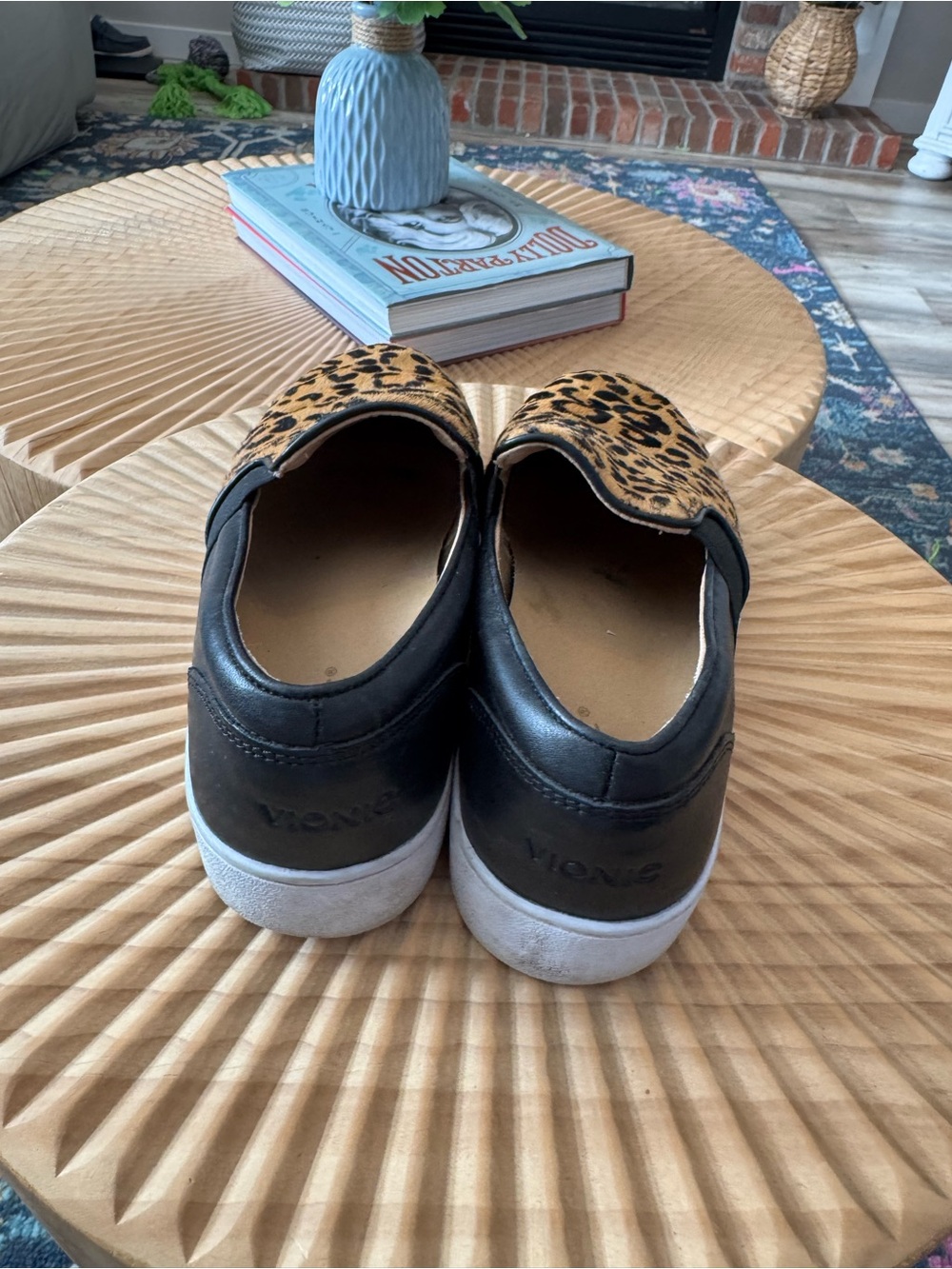 Vionic Demetra Slip On Sneaker Tan Pony Hair Leopard Size 8 - Picture 6 of 11